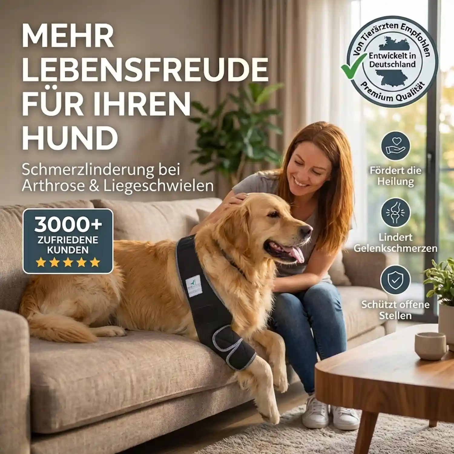 Liegeschwielen- / Ellenbogen Bandage für Hunde 3 Liegeschwielen Bandage / Ellenbogenbandage für Hunde