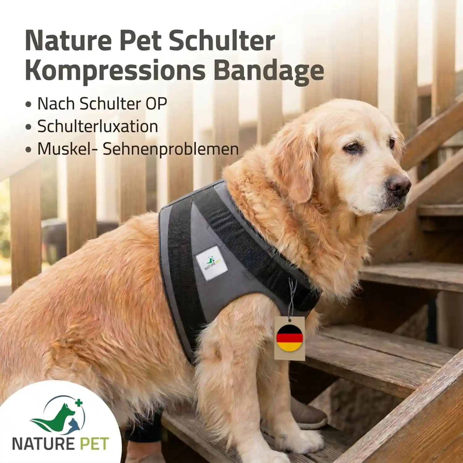 Schulter-Bandage 17 Schulterkompressions Bandage für Hunde von Nature Pet