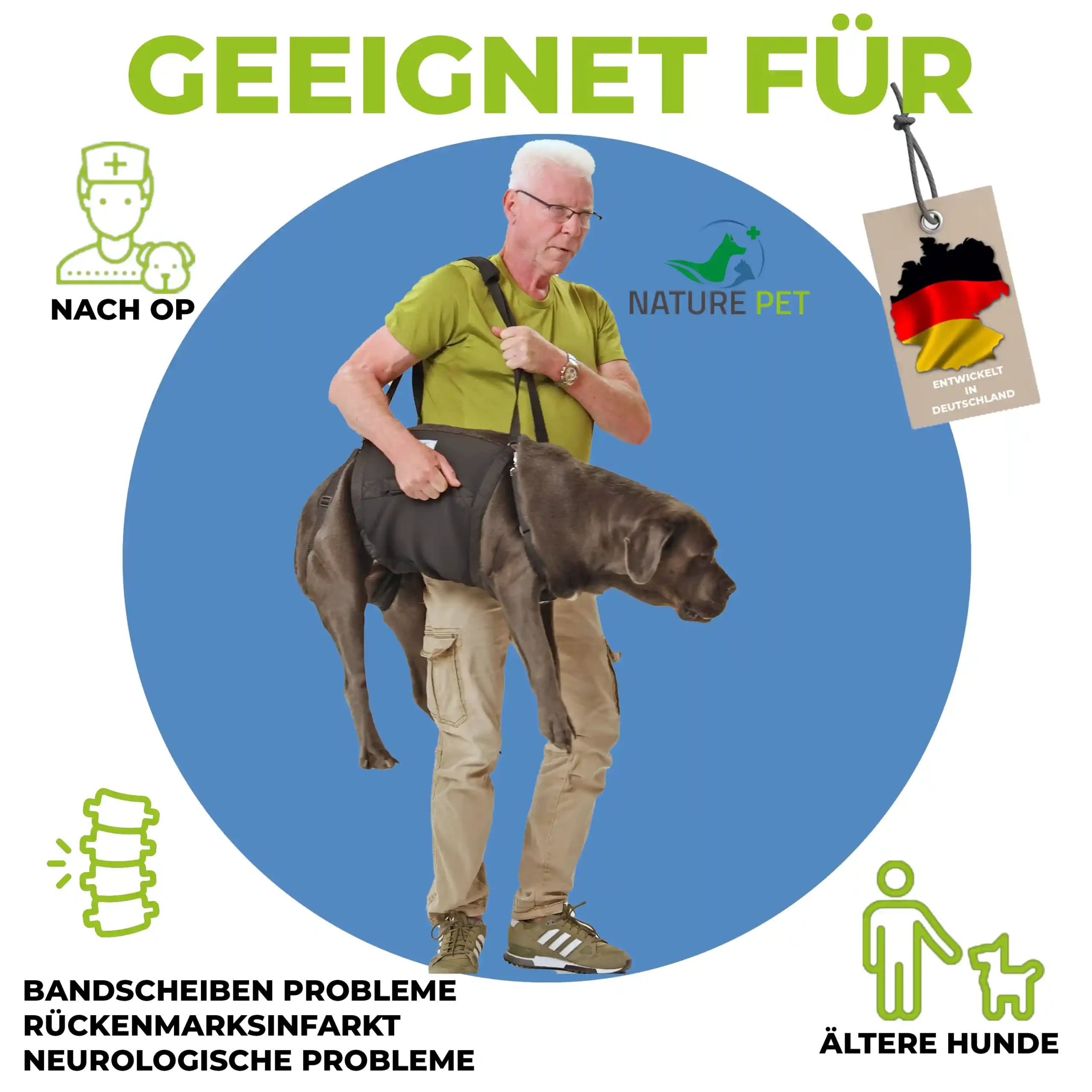 Durchgehende Tragehilfe Basic für Hunde