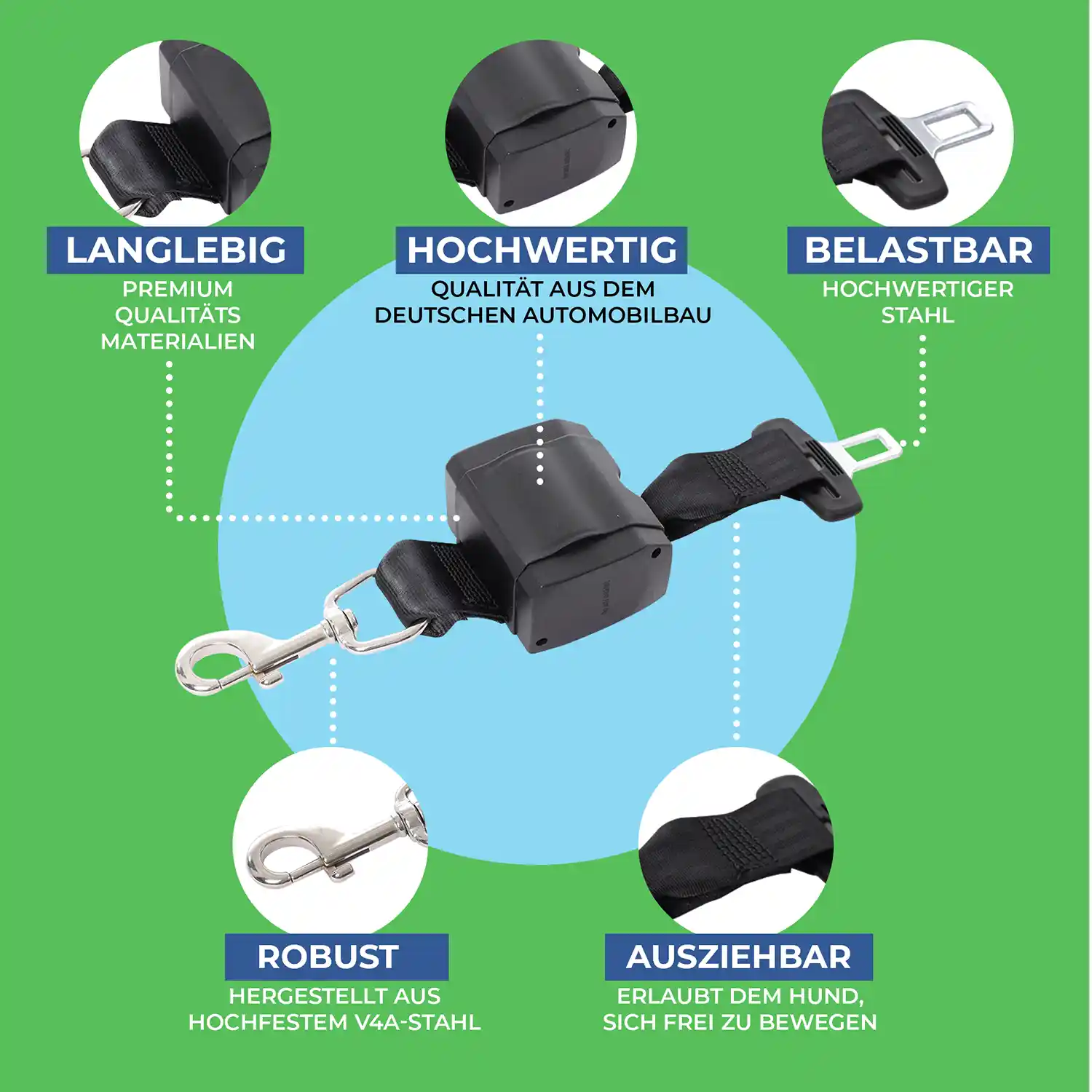 Rollup Sicherheitsgurt für Hunde 3 Hunde Sicherheitsgurt Vorteile