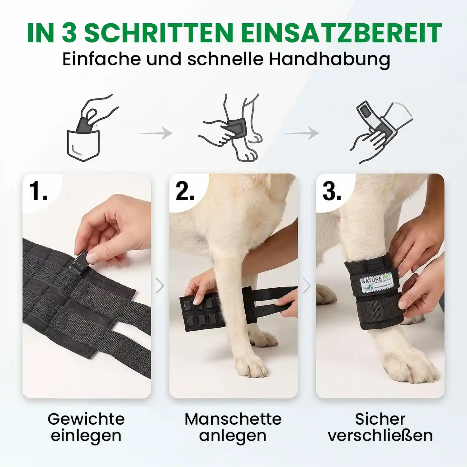 Therapiemanschette für Hunde 17 Gewichtsmanschette Hund