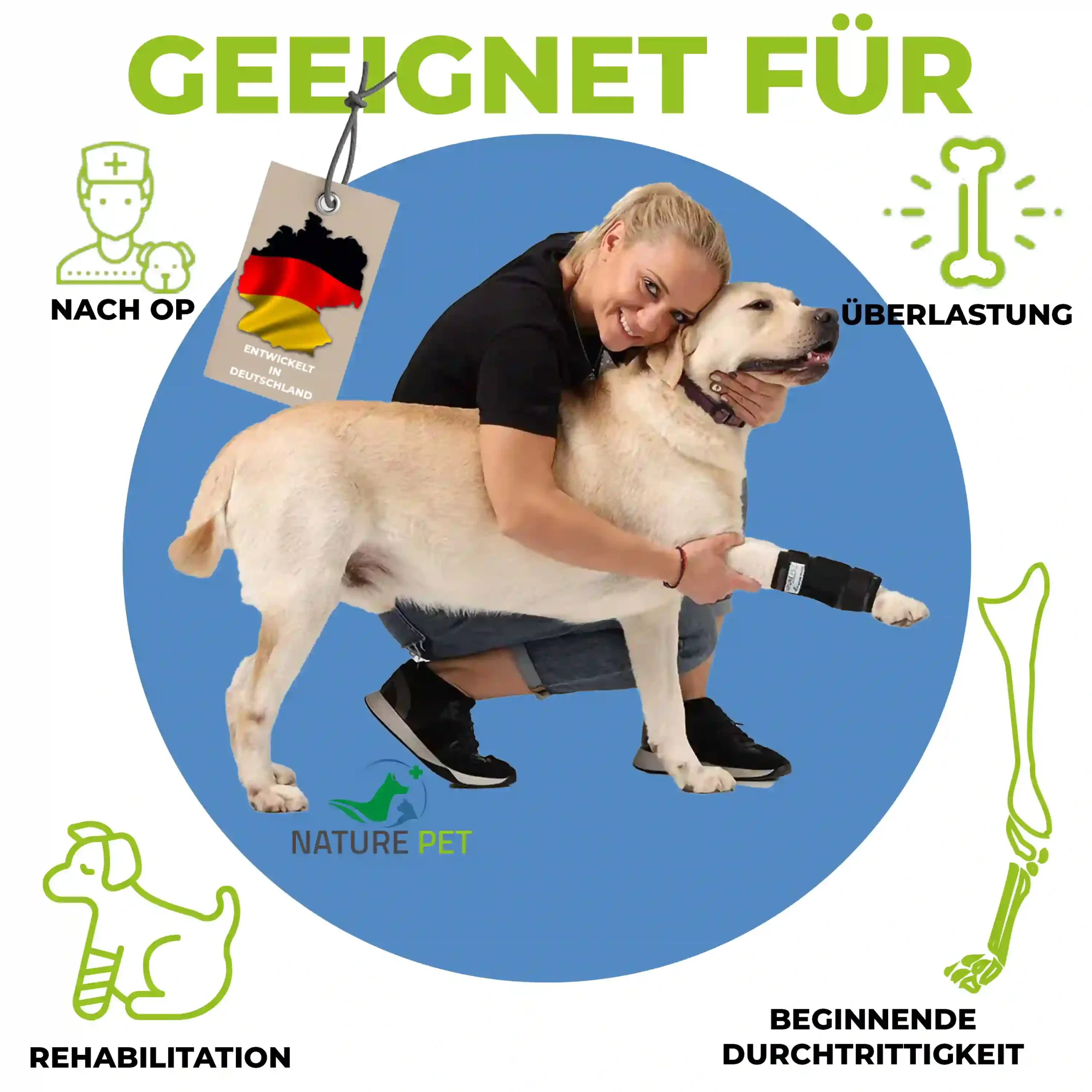Nature Pet Medium Handgelenk Bandage für Hunde 1 Medium Bandage für Hunde Vorderlauf