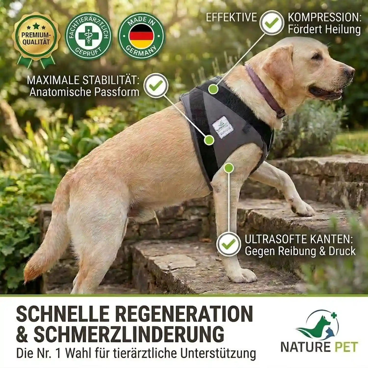 Schulter-Bandage 3 Schulterkompressions Bandage für Hunde von Nature Pet