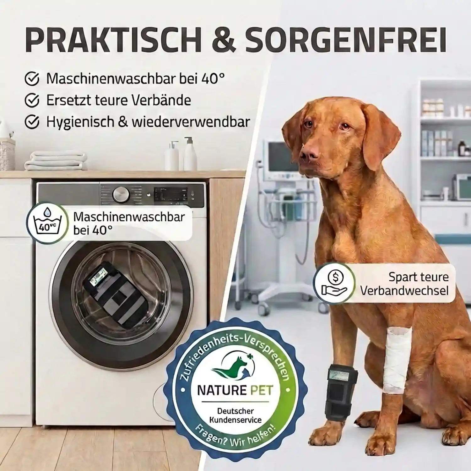 Nature Pet Premium Handgelenks Bandage 17 Premium Bandage Vorderlauf Hund