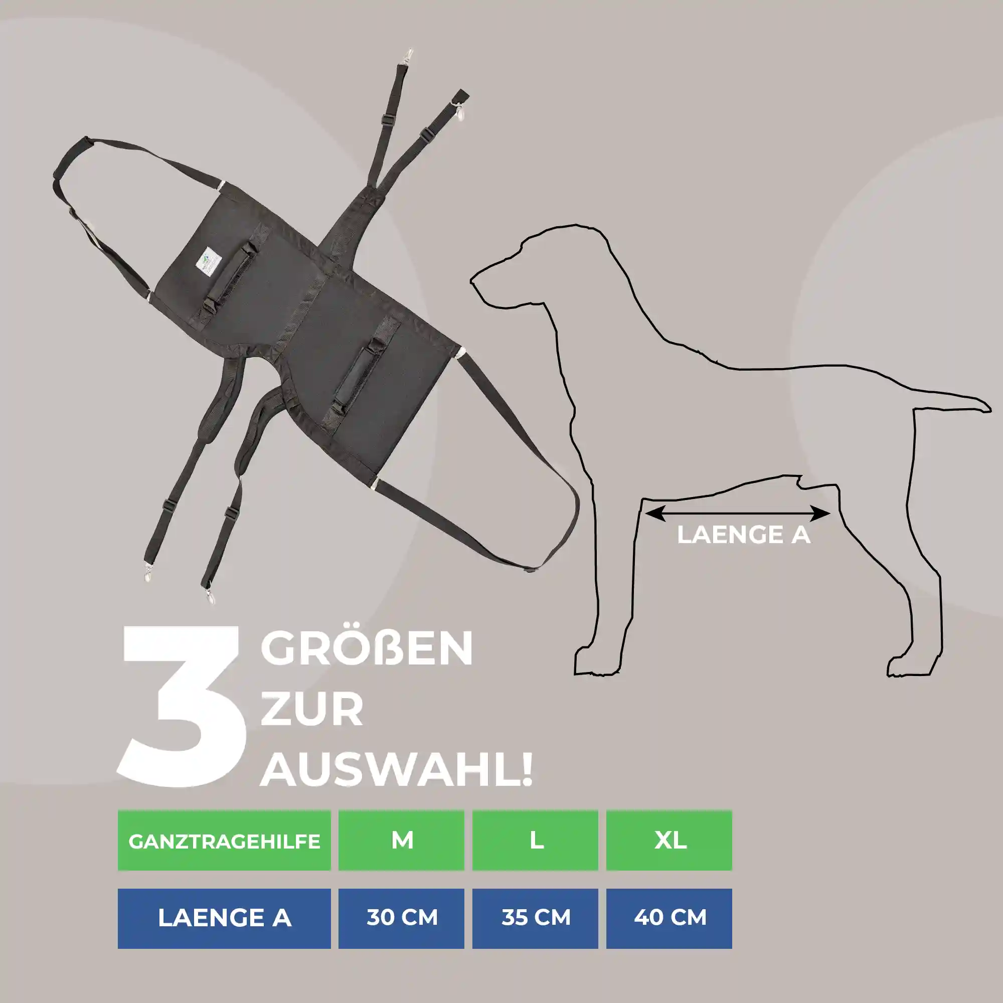 Tragehilfe Basic 7 Durchgehende Tragehilfe Basic für Hunde