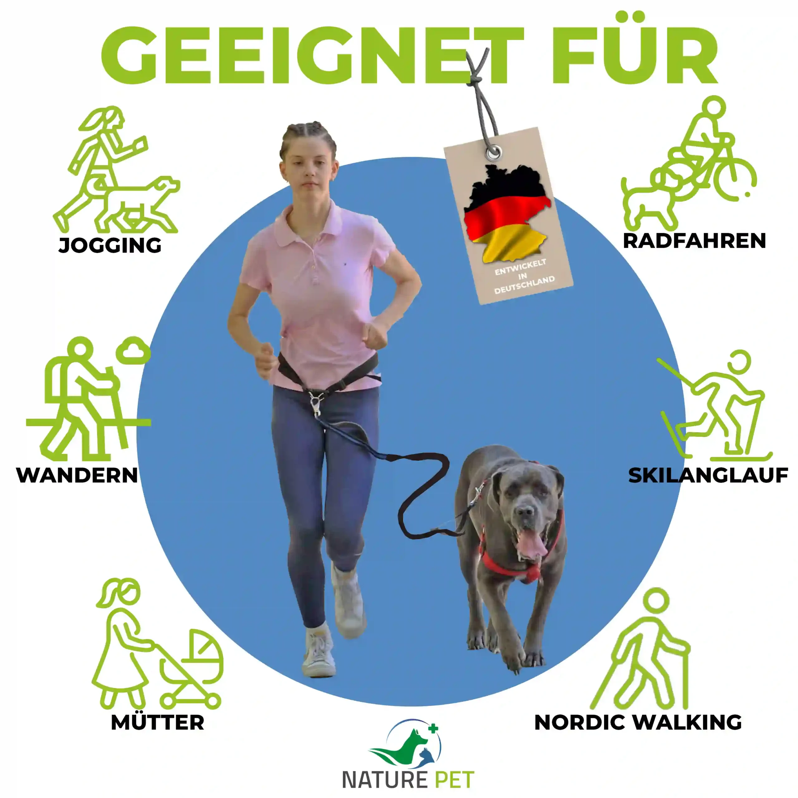 Flexible Joggingleine für Hunde 1 Freihand Joggingleine für Hunde