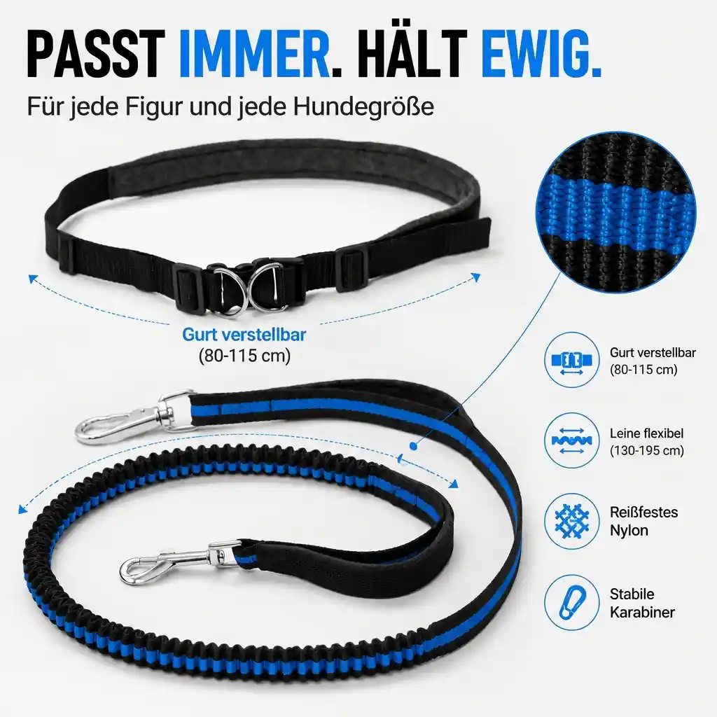 Flexible Joggingleine für Hunde 11 Hunde Freihand Joggingleine