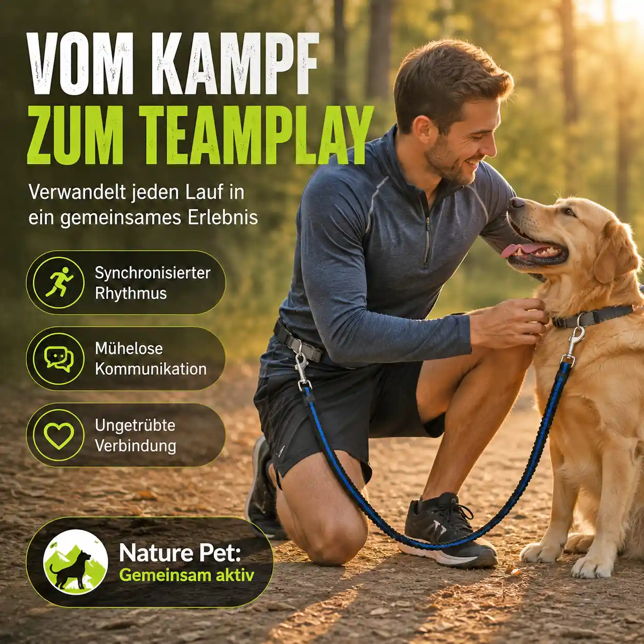 Flexible Joggingleine für Hunde 5 Hunde Freihand Joggingleine