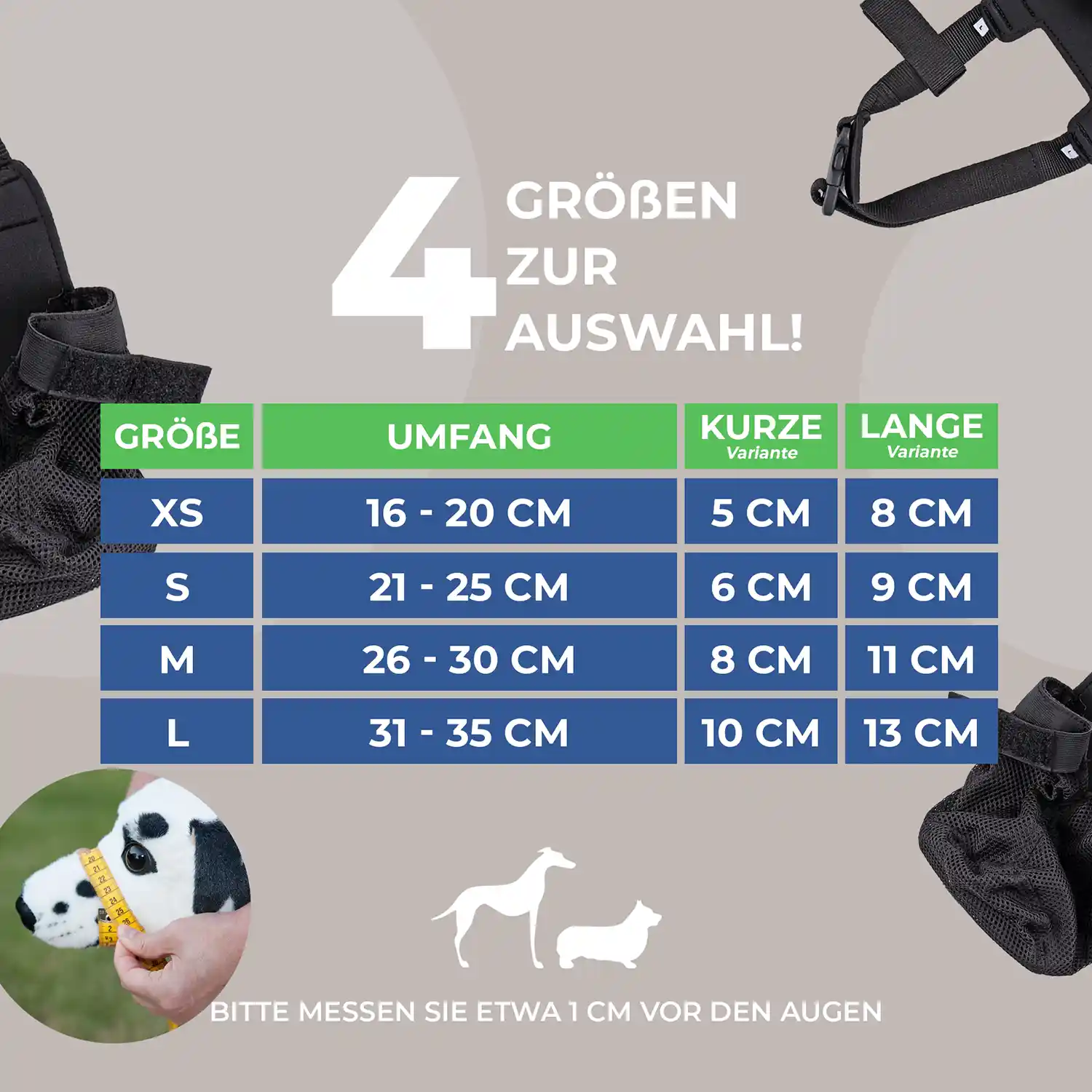 Giftköderschutz 7 Giftköderschutz für Hunde Größentabelle